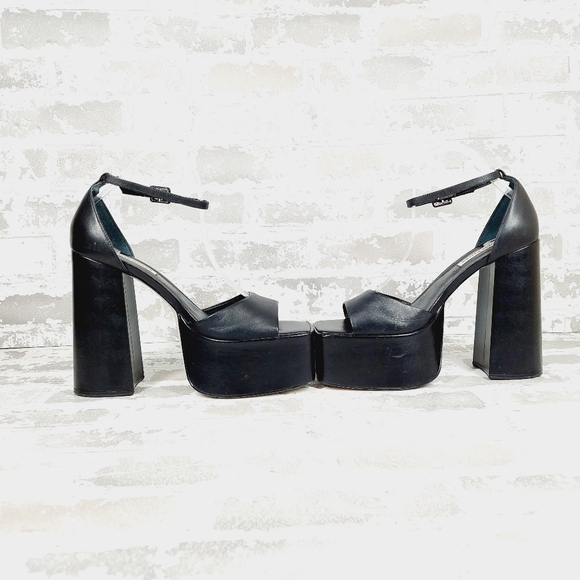 NEW Steve Madden Kassiani Black Slip On Ankle Strap Platform Sandals W497 - Picture 7 of 14